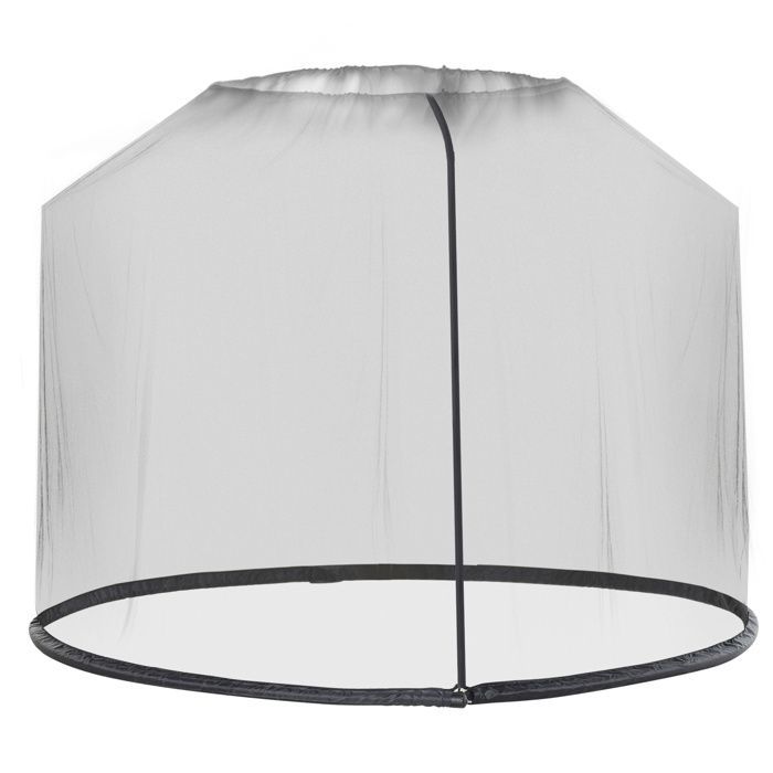 Moustiquaire - Outsunny - cylindrique pour parasol 3 m diamètre fermeture éclair lestage - nylon - noir