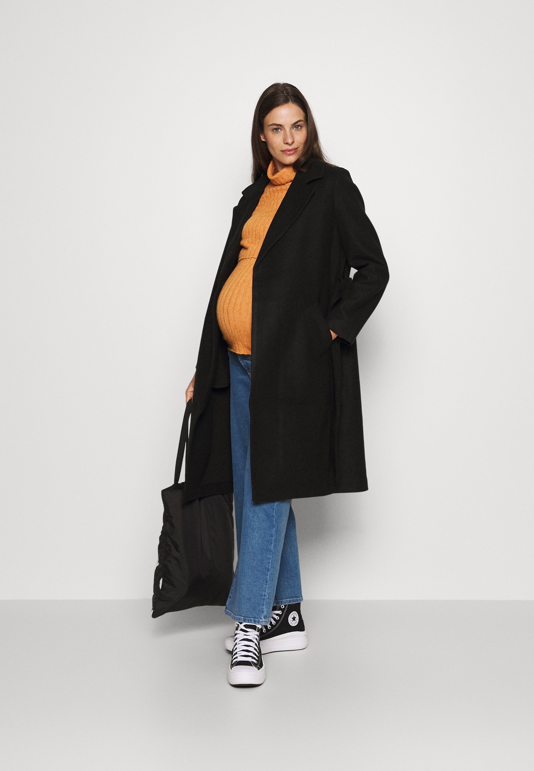 Vero Moda Μακρύ παλτό εγκυμοσύνης VMMFORTUNEYAYA - Κλασικό παλτό - μαύρο