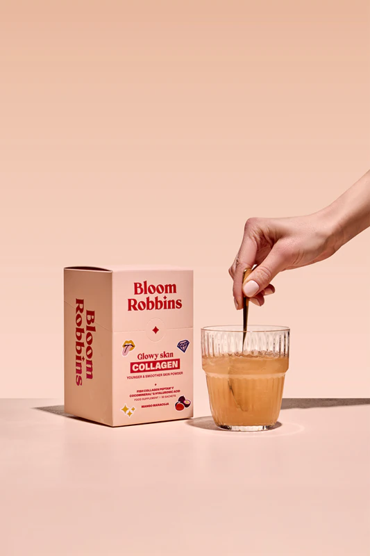 Bloom Robbins Pó de Colágeno para Pele Radiante, Mais Jovem e Macia, Suplemento Alimentar em Pó para uma Pele Bonita