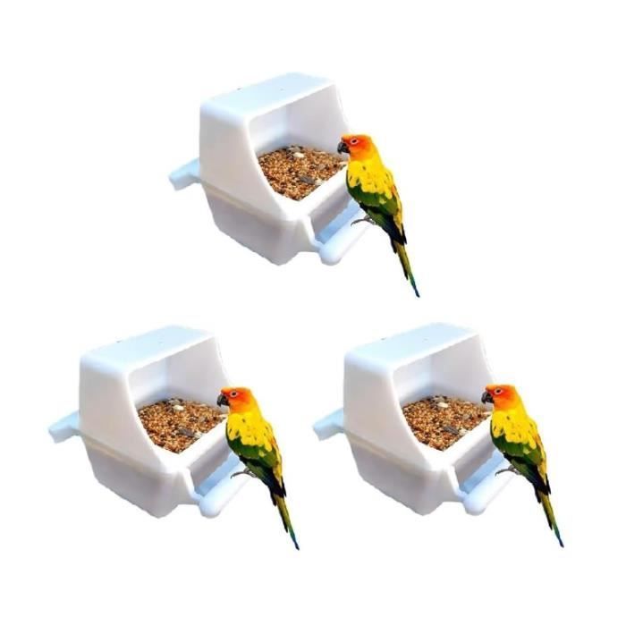 Juego de 3 comederos colgantes con forma de jaula para pájaros - Dispensador de comida para pájaros - Recipiente a prueba de salpicaduras