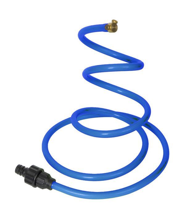 Pulverizador de névoa independente O'FRESH Cobra para jardim e pátio com memória de forma - Azul - Pulverizador de névoa para exterior - 2 bicos de latão - 2 m