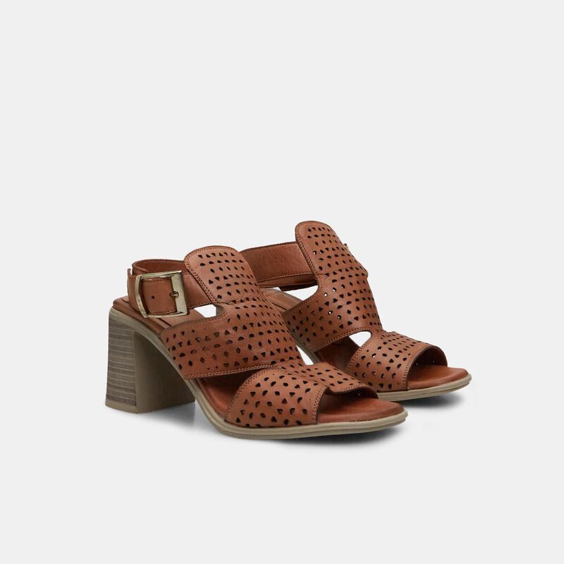 BATA Damsandaler i Läder med 7 cm Klack