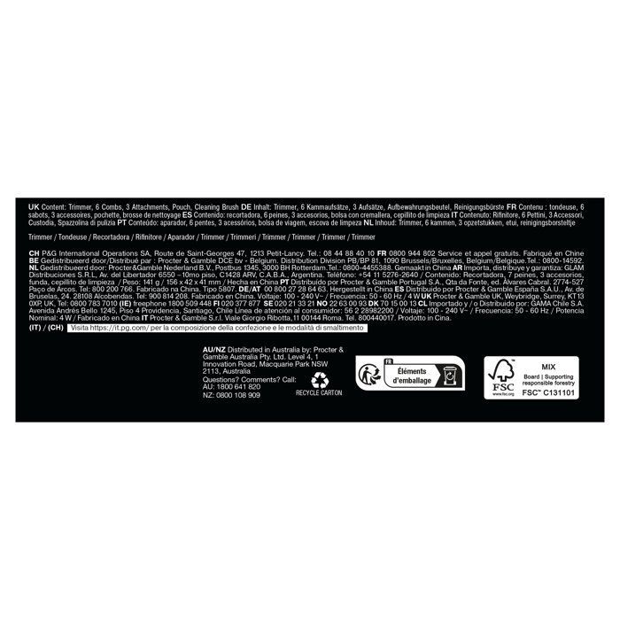 Rifinitore multifunzione - BRAUN - MGK7540 - 120 min - Impermeabile - Nero