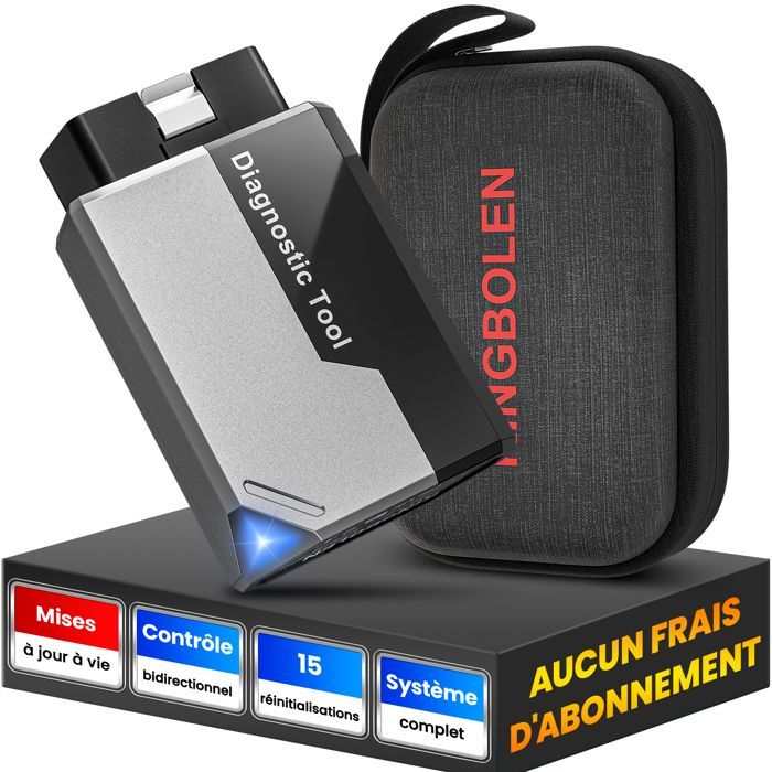 KINGBOLEN Ediag Elite OBD2 Diagnostic Français, Valise Diagnostic Auto avec Test Actif,Mise à Jour Gratuite à Vie