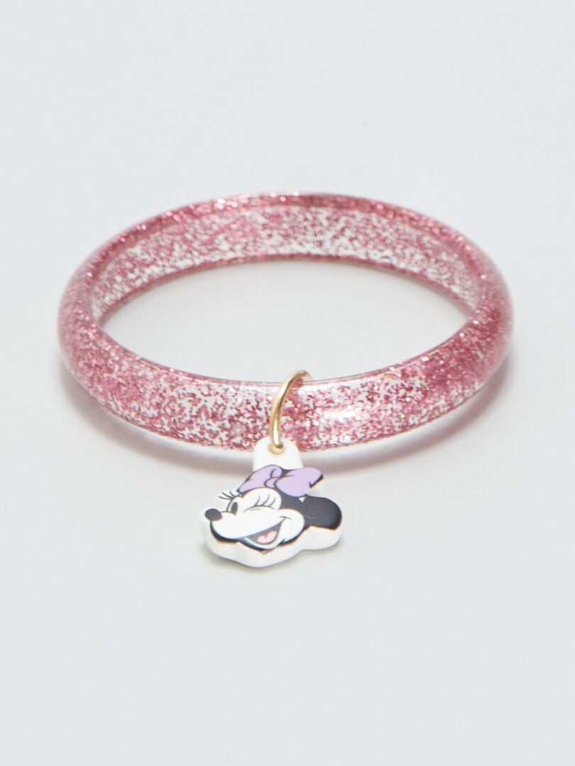 Zestaw 4 bransoletek + 4 pierścionków „Kaczka Daisy i Minnie” - RÓŻOWY