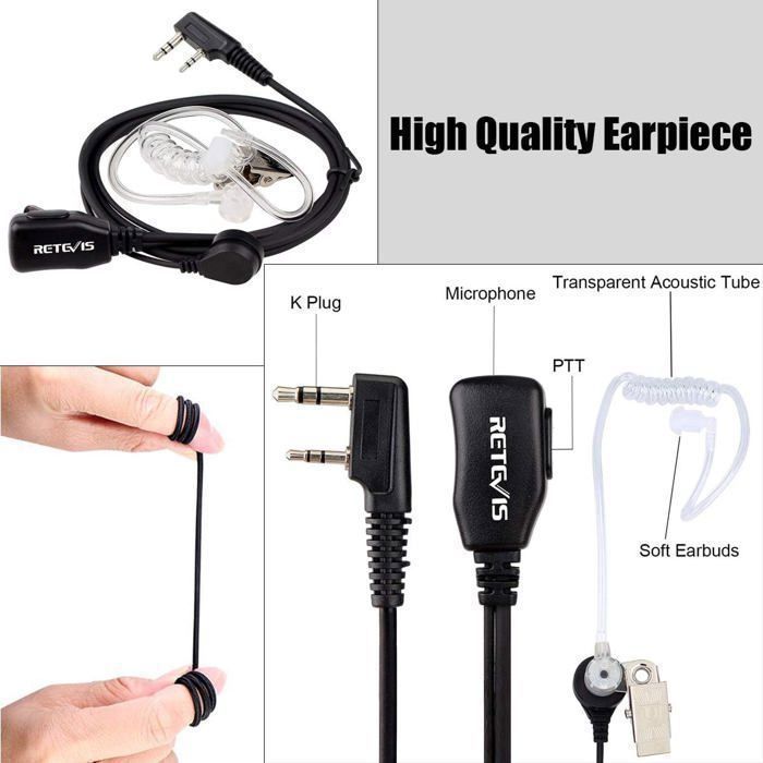 Walkie Talkie Retevis RT668 con auriculares, PMR446 sin licencia, silenciador VOX, 16 canales CTCSS/DCS TOT Scan, para escuelas y hoteles (10 unidades)