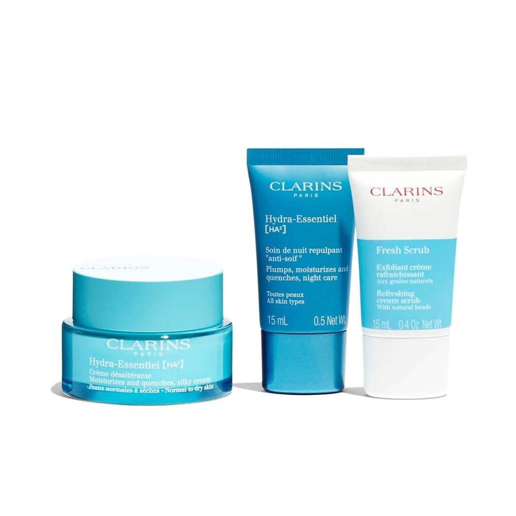 Clarins Hydra-Essentiel veido priežiūros rinkinys Hydra-Essentiel [HA²] – mano pagrindiniai drėkinamieji produktai. - Hydra-Essentiel [HA²] rinkinys