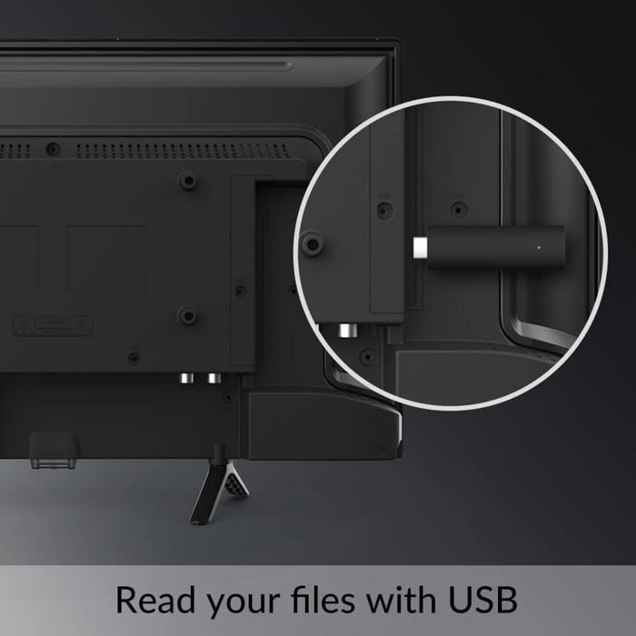 TV HD da 24 pollici - SUTEO - Ideale per caravan, camper e barche - Triplo sintonizzatore integrato - 2 porte HDMI