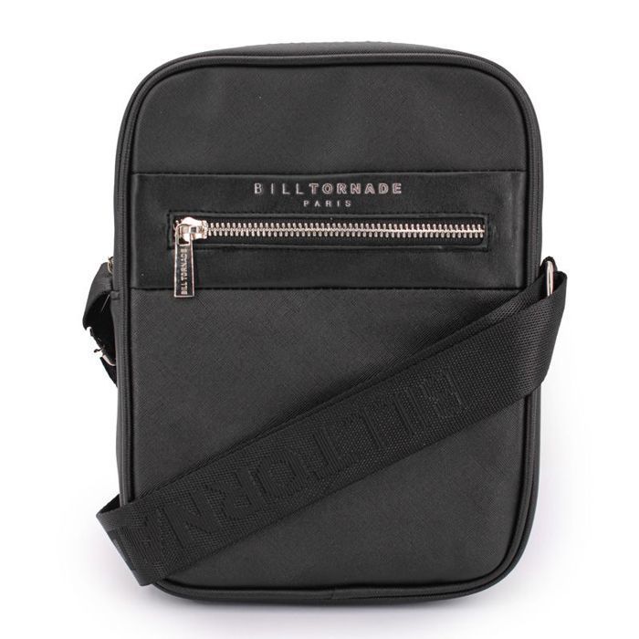 BILL TORNADE Herren-Schultertasche, mattschwarz