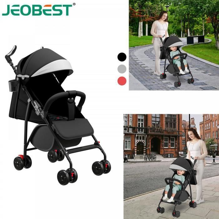 JEOBEST Compact Stroller - 35 kg Load Capacity - Suitable for Children from 6 Months to 5 Years - with Cup Holder - with Canopy