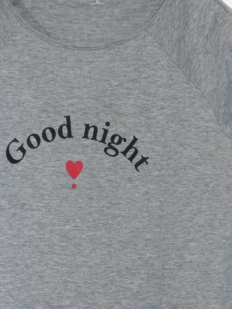 Midi-T-Shirt mit Druckknöpfen an den Schultern – So Easy – GRAU