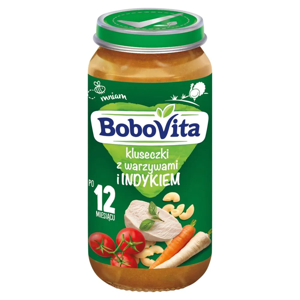 Bobovita Obiad Kluseczki z Warzywami i Indykiem