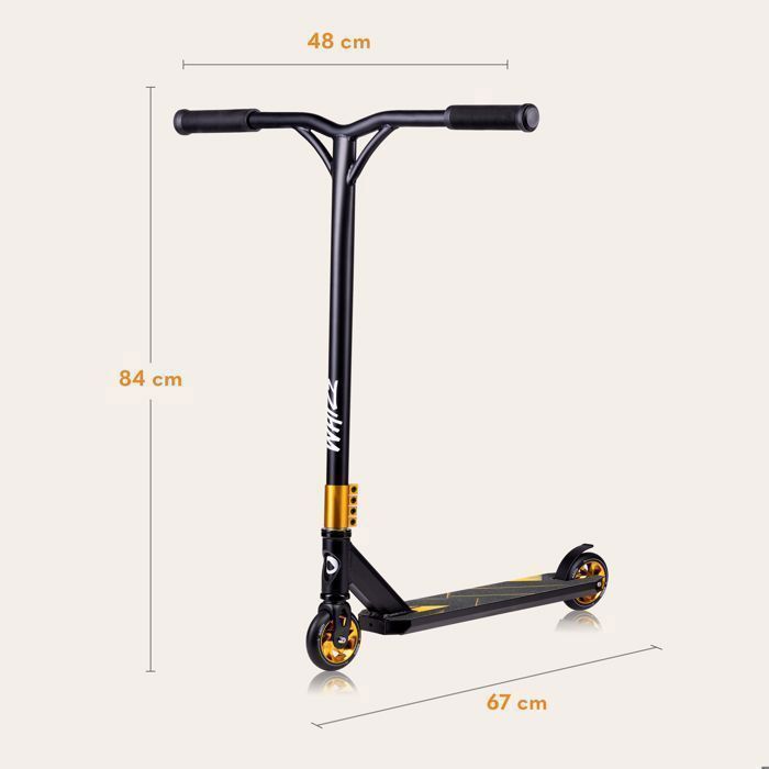LIONELO Whizz Triksesparkesykkel - ABEC-9 - Styre i ett stykke - Svart/Gul