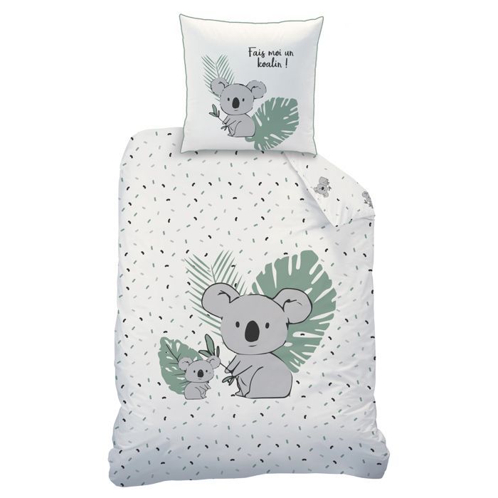 Conjunto de cama infantil, 100% algodão - MATT & ROSE - KOALAS - Cru - 140x200+63x63cm