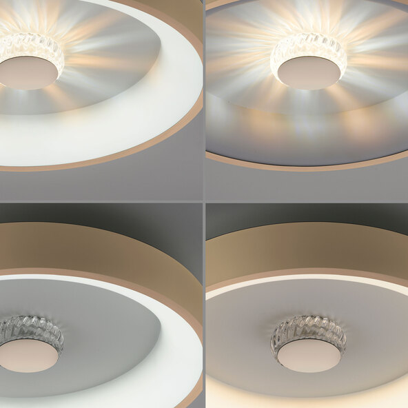 LED ceiling light KUNEO, Ø 45 cm, matt brass