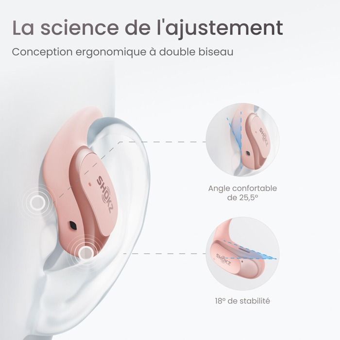 Fones de ouvido Shokz OPEN FIT AIR ROSA
