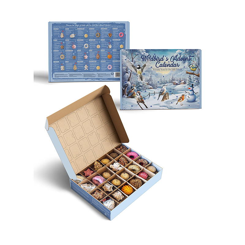Adventskalender med 24 fågelkläckningar