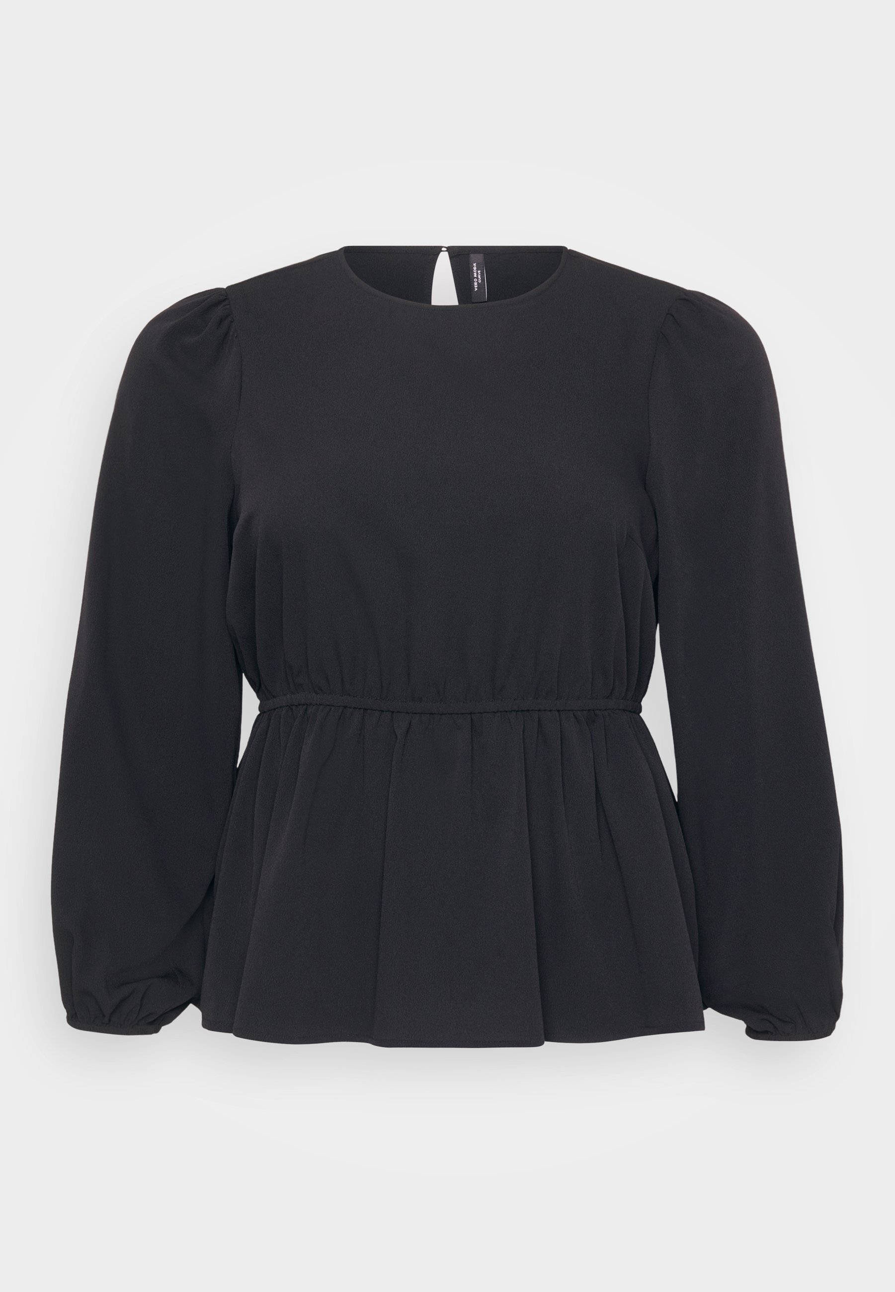 Vero Moda Curve VMLYDIA O-hals peplum blouse - zwart