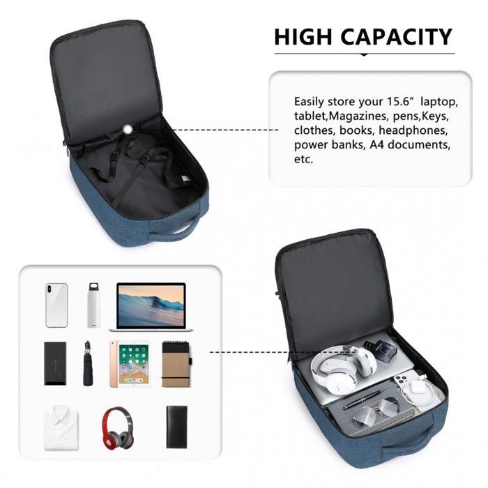Kono Sac à Dos de Voyage 36x20x45cm Bagage à Main Approuvé comme Valise Cabine Sac pour Avion 30L Grande Capacité Homme