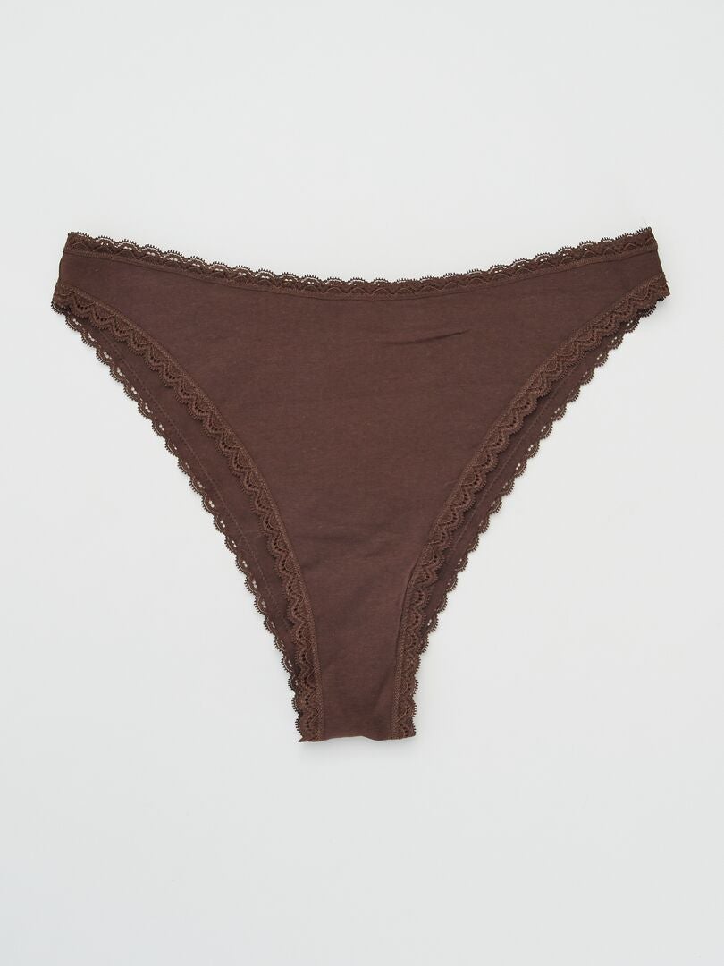 Set van 3 teenslippers - chocolade