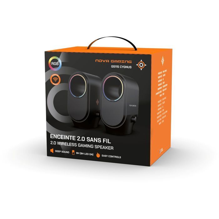 Enceintes bluetooth gaming - NOVA GAMING - Cygnus - LED RGB - Noir