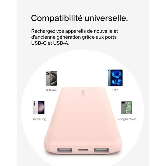 Bateria externa - BELKIN - 10.000 mAh - Rosa