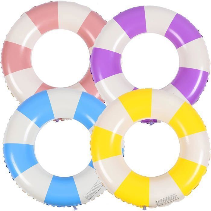 Aufblasbarer Schwimmring für Erwachsene, Schwimmring-Poolboje, für Poolpartys - Innendurchmesser 35 cm (Gelb)