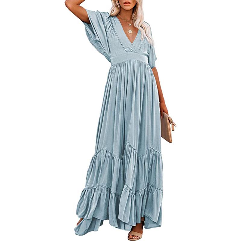 Robe d'été décontractée et ample en satin soyeux pour femme