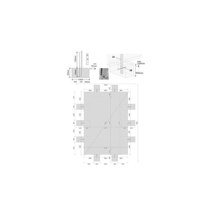 Piscine en bois Aqua 6,1x2,85 - H.1,31 m fixations à sceller - BAS7307OSPI