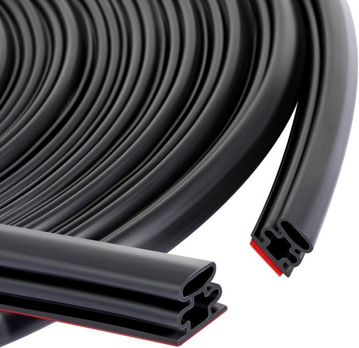 Guarnizione in gomma autoadesiva da 6 m x 10x10 mm - per sigillare porte e finestre, nera