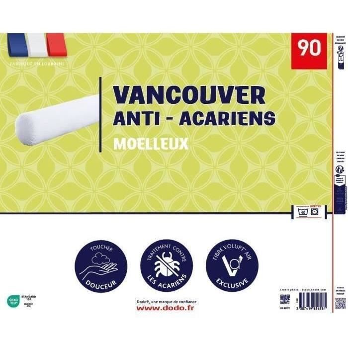 Cojín VANCOUVER de 90 cm - Antiácaros - 100% poliéster - DODO