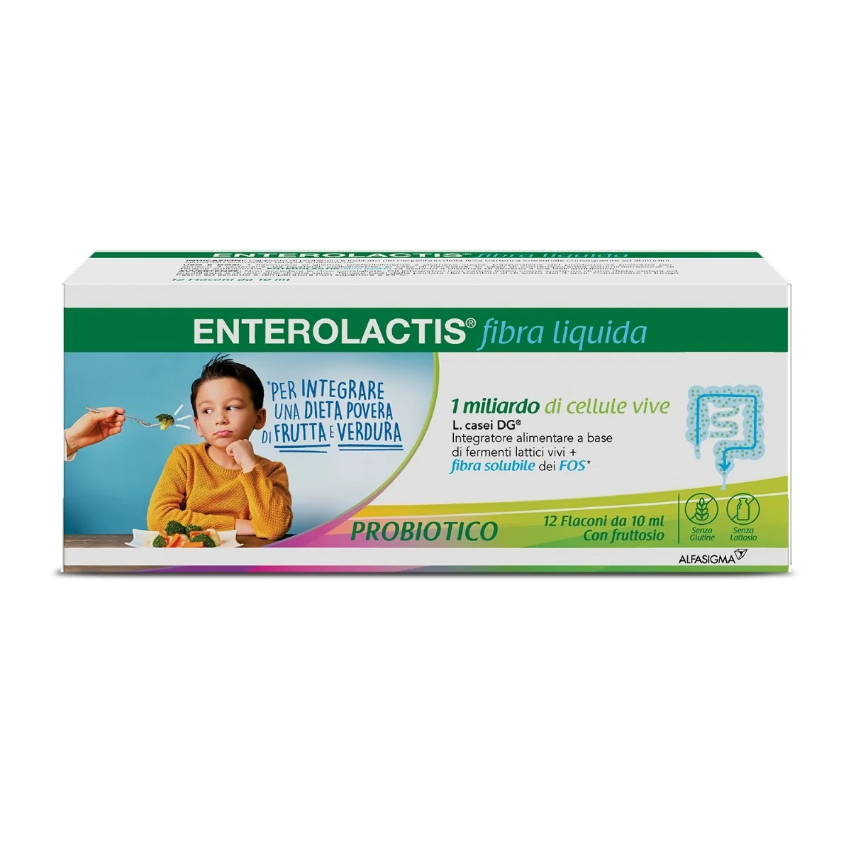 ENTEROLACTIS Enterolactis fibra líquida 12 frascos x 10 ml para o bem-estar da flora bacteriana intestinal