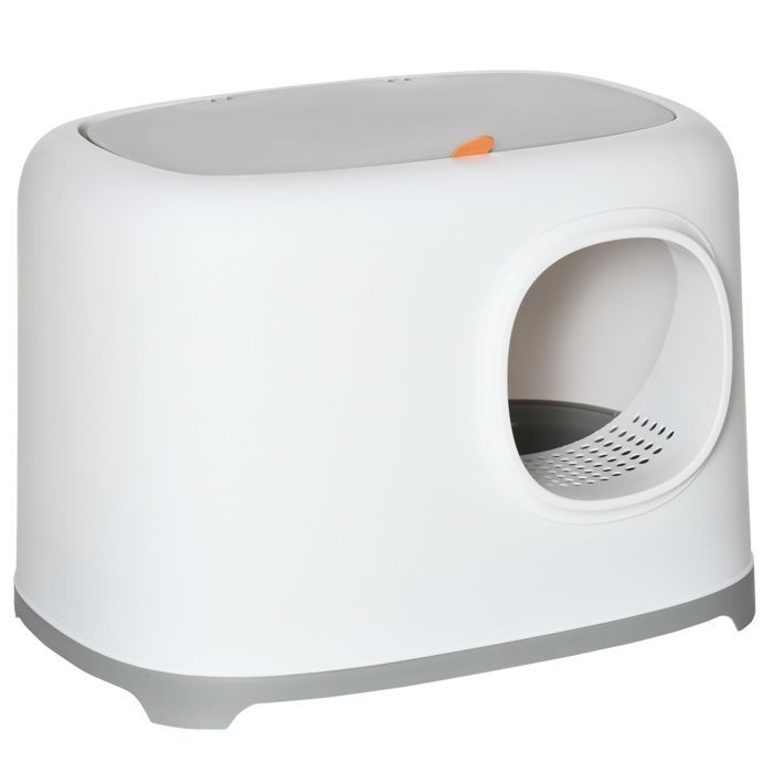 Arenero para gatos PawHut - Bandeja cerrada con tapa y pala - PP - 55x40x39cm - Blanco
