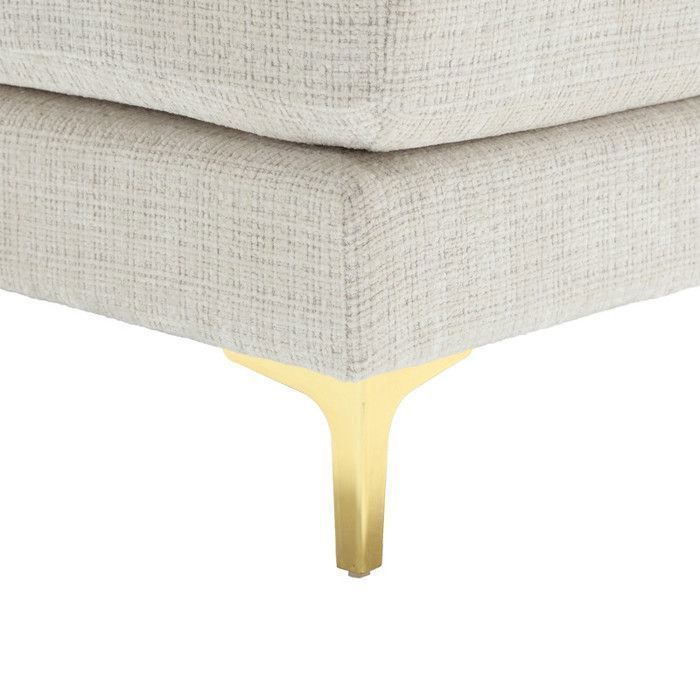 Panorama-Ecksofa in U-Form, 5/6-Sitzer, aus weißem Chenille-Samt – für Wohnzimmer, Büro, Wohnung – B 272 x T 136 x H 88 cm