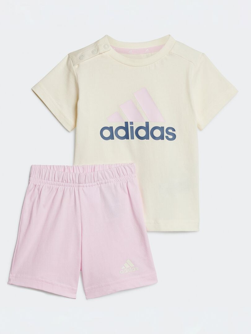 Conjunto de camiseta e shorts 'adidas' - 2 peças - ROSA