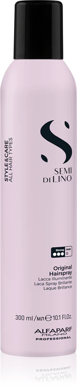 Spray de cabelo Alfaparf Milano Semi di Lino Style&Care Original com brilho intenso.