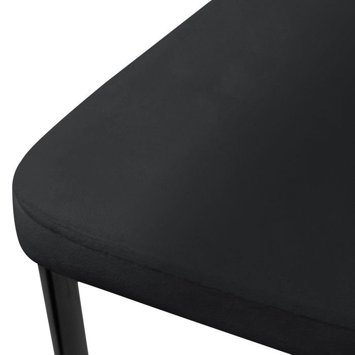 ML-Design 4 Black Velvet Dining Chairs, Ergonomic Backrest, Padded Seat, Dining Chair for Living Room or Kitchen