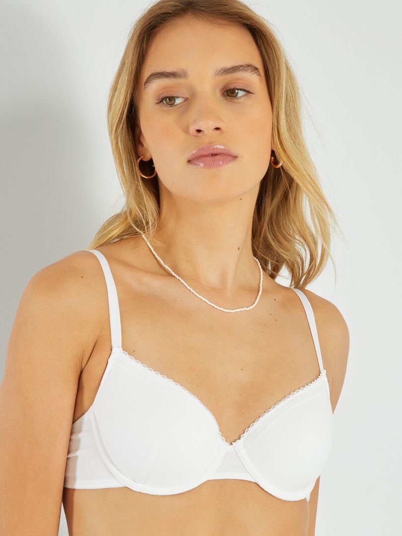 Sutiã acolchoado de algodão - Branco