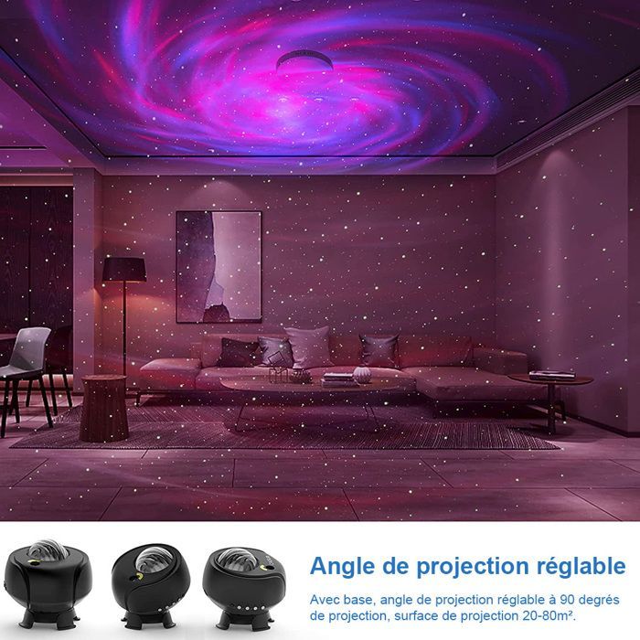 Large Galaxy Projector - Nebula Starry Sky - LED Projection Lamp with Remote Control, 4 Colors, Bluetooth - for Children