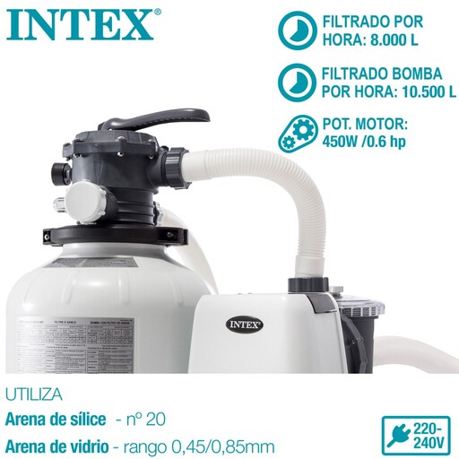 Depuradora Arena Intex Krystal Clear 10.500 Litros/hora 0,60 Hp