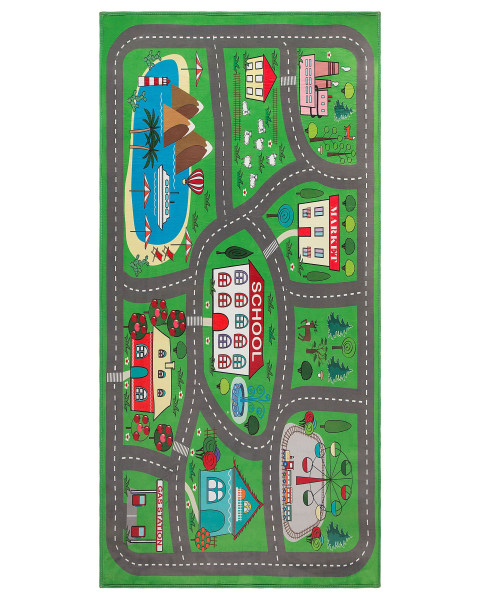 Dywan dziecięcy nadruk z miastem 80 x 150 cm TUTAK