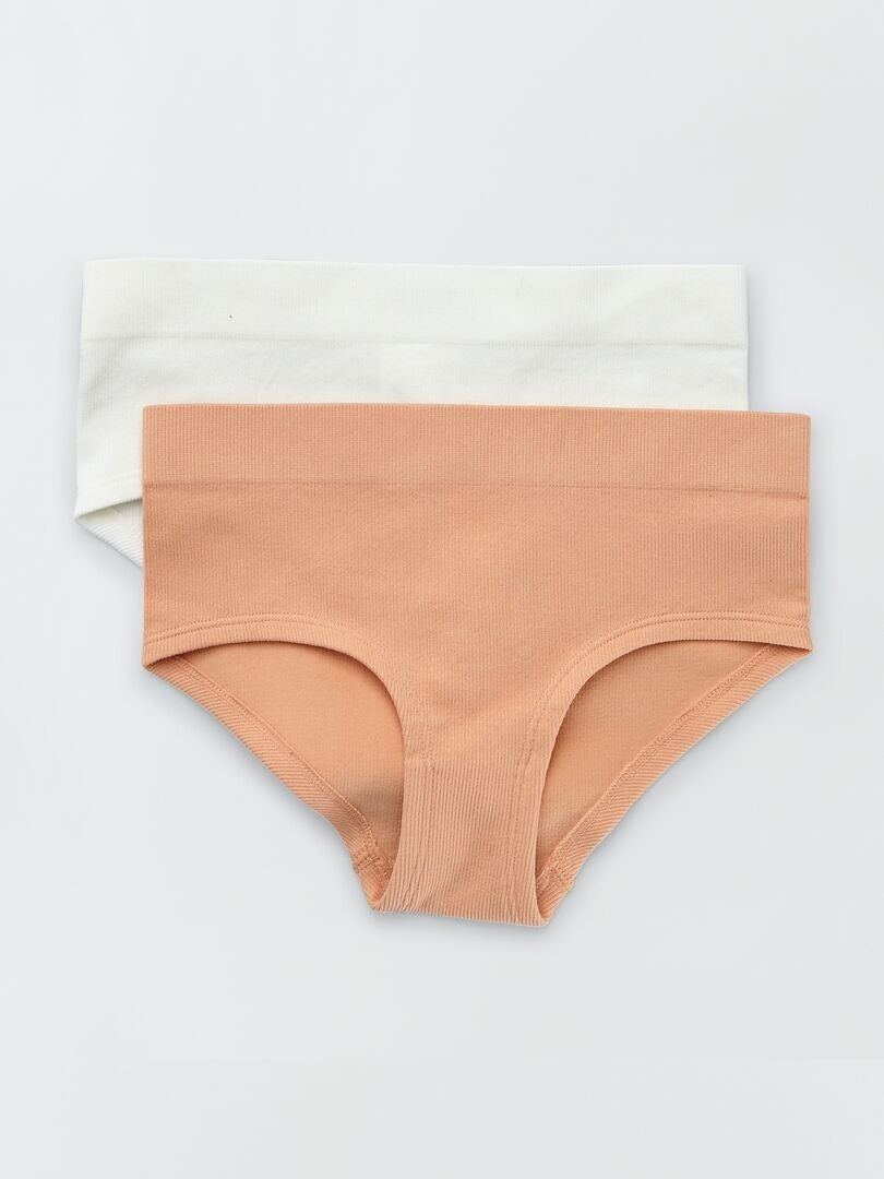 Conjunto de 2 calças culote caneladas - MARROM