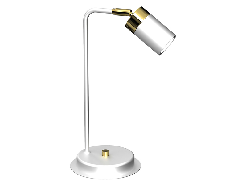 Lampa stołowa Joker metalowa biało-złota