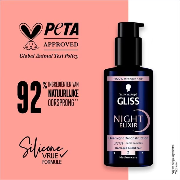 „Gliss Overnight Reconstruction“ naktinis eliksyras, 100 ml