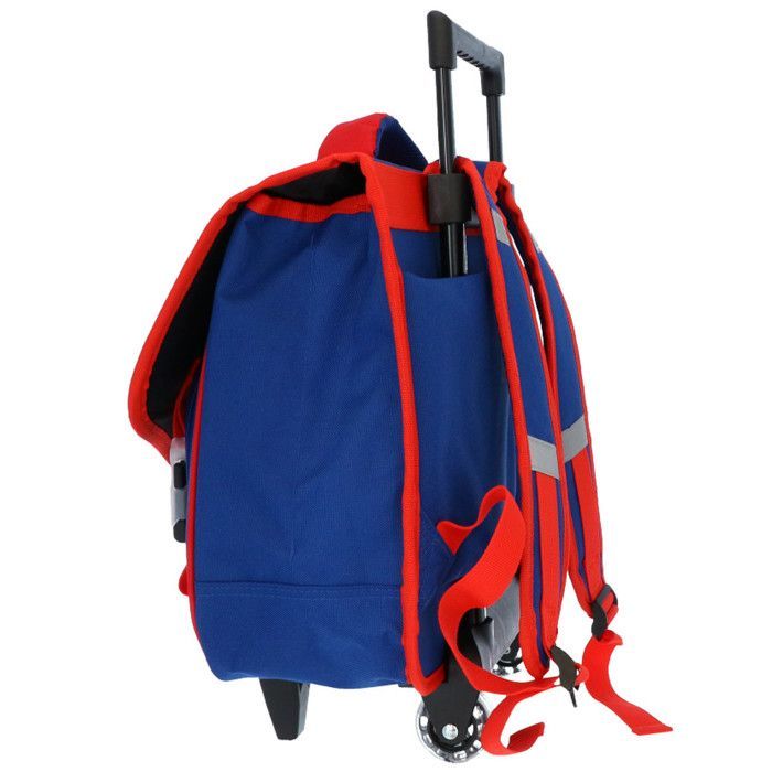 Zaino scolastico blu con ruote, 2 scomparti, SUPER MARIO, 41 cm