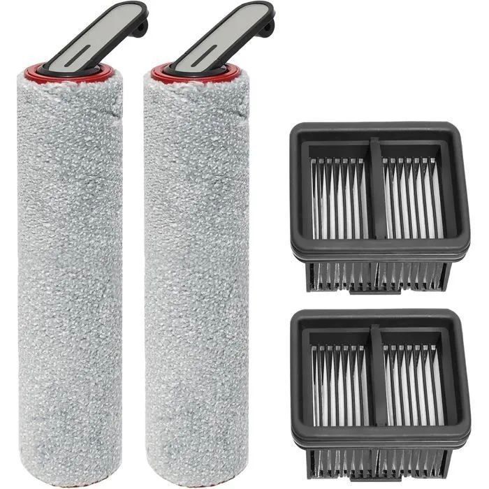 Roller brush + filter accessories for Mova M10 wet and dry vacuum cleaner, spare parts, 2 brush rollers + 2 filters