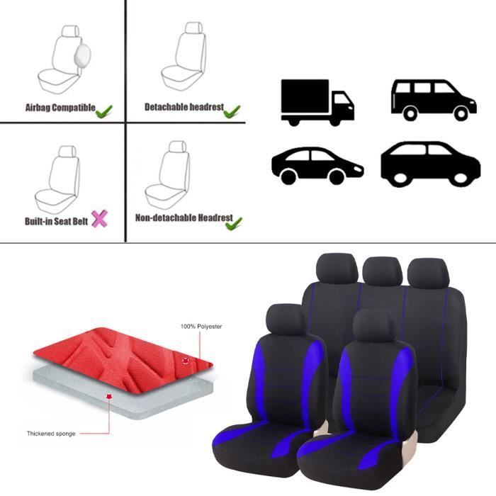 Funda para asiento de coche - HELLOVE - Universal - Naranja - Poliéster - Cómoda y duradera