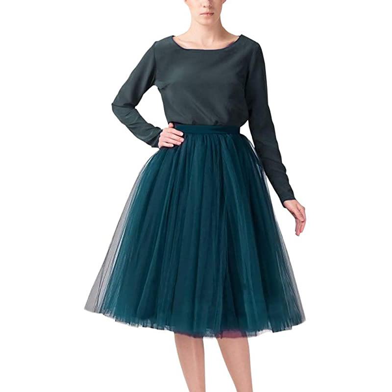 Jupe de bal courte trapèze en tulle, longueur genou, style tutu, pour femme