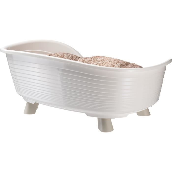 Cesta con cojín de relajación blanca - Tamaño L - 73 x 55 x 27 cm - FERPLAST