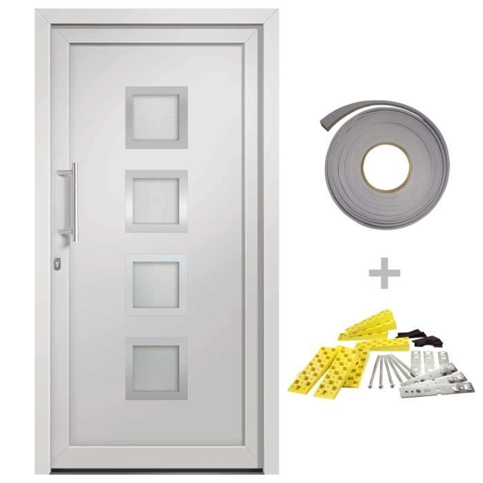 Puerta de entrada vidaXL blanca 98x208 cm